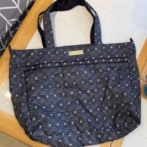 Ju-ju-be Superbe lightweight tote Black and white with Gold interior